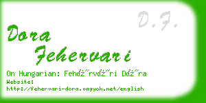 dora fehervari business card